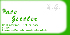 mate gittler business card